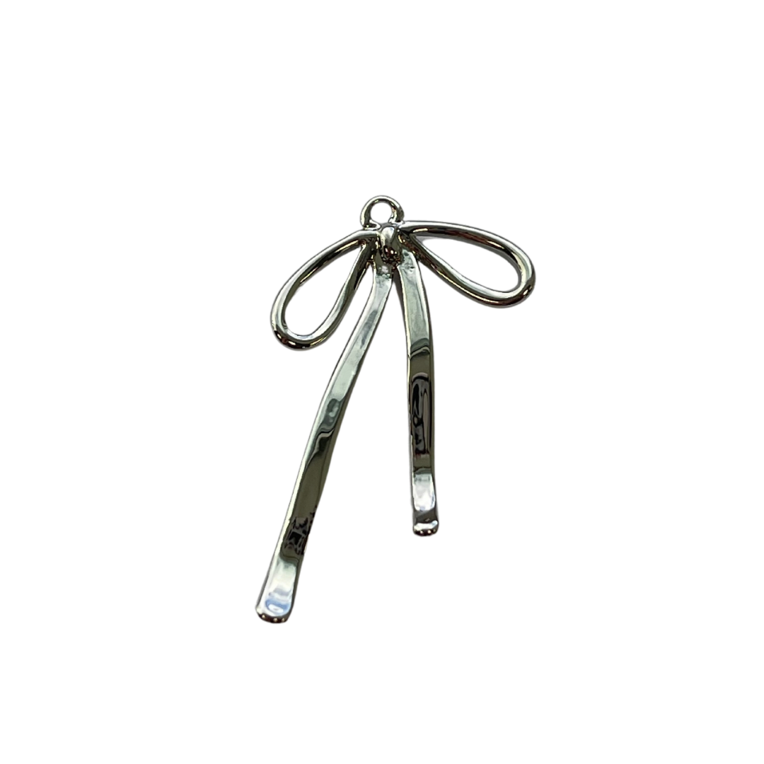 Silver 14K Gold Long Bow Charm