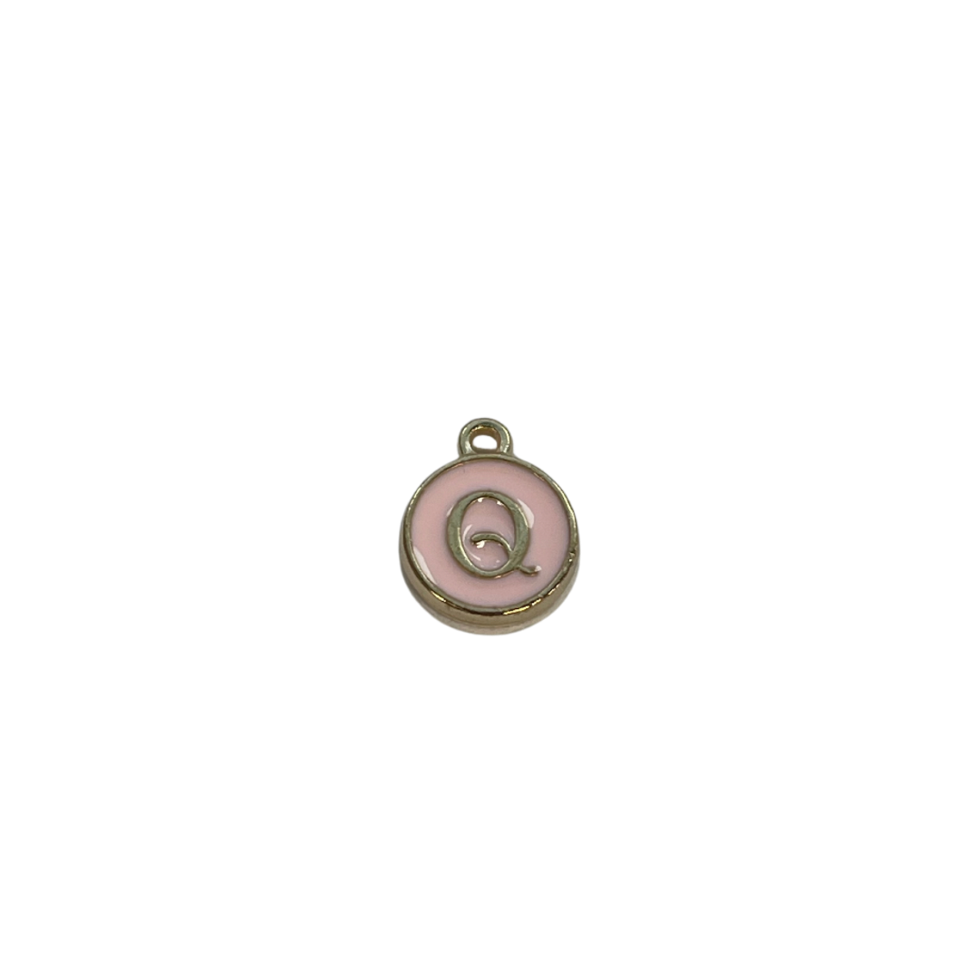 Pink Circle Letter Charm