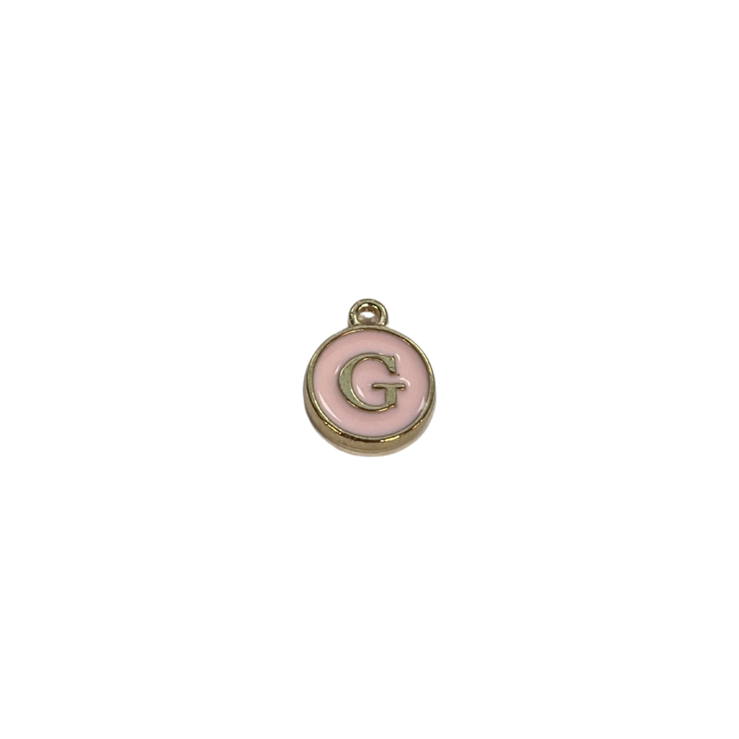 Pink Circle Letter Charm