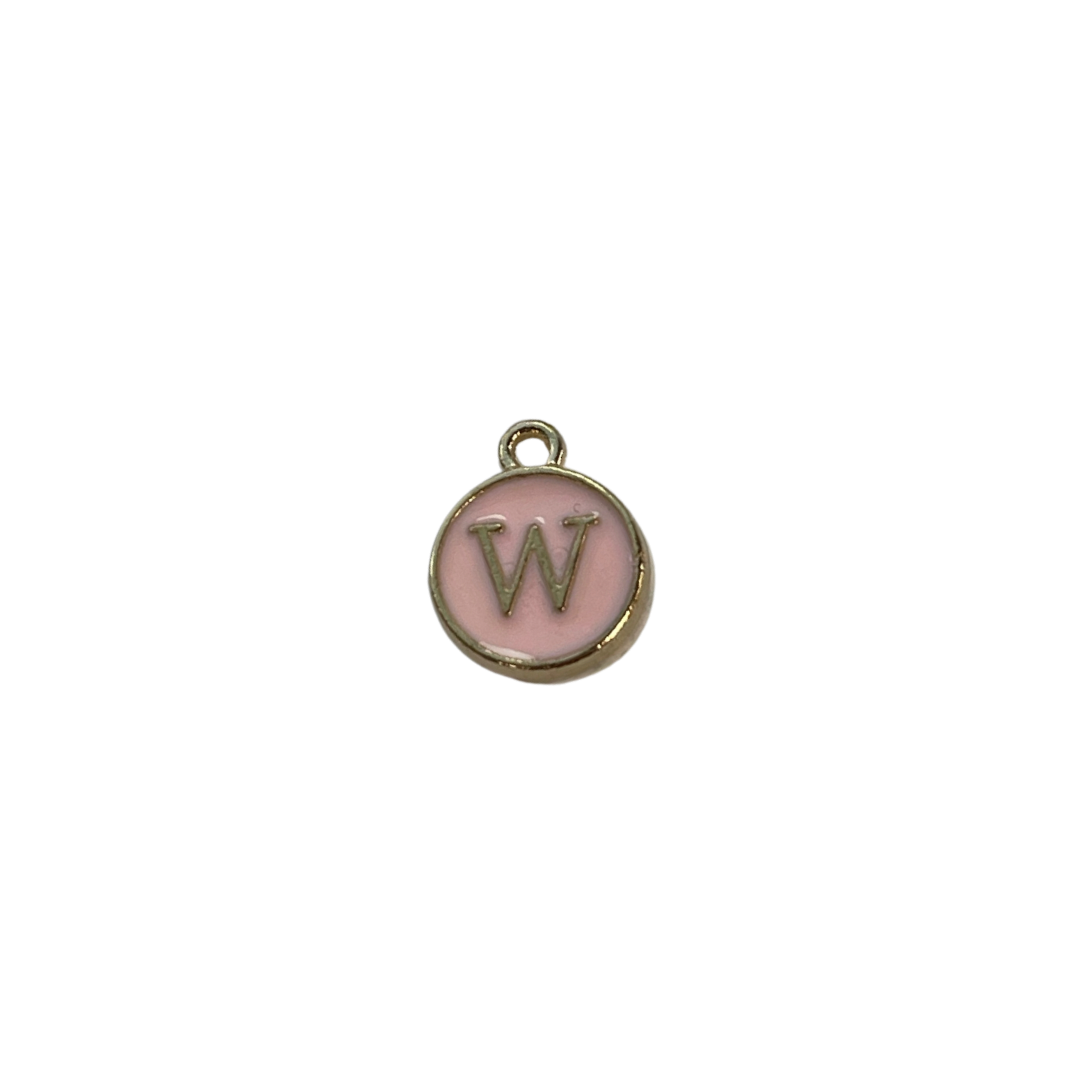Pink Circle Letter Charm
