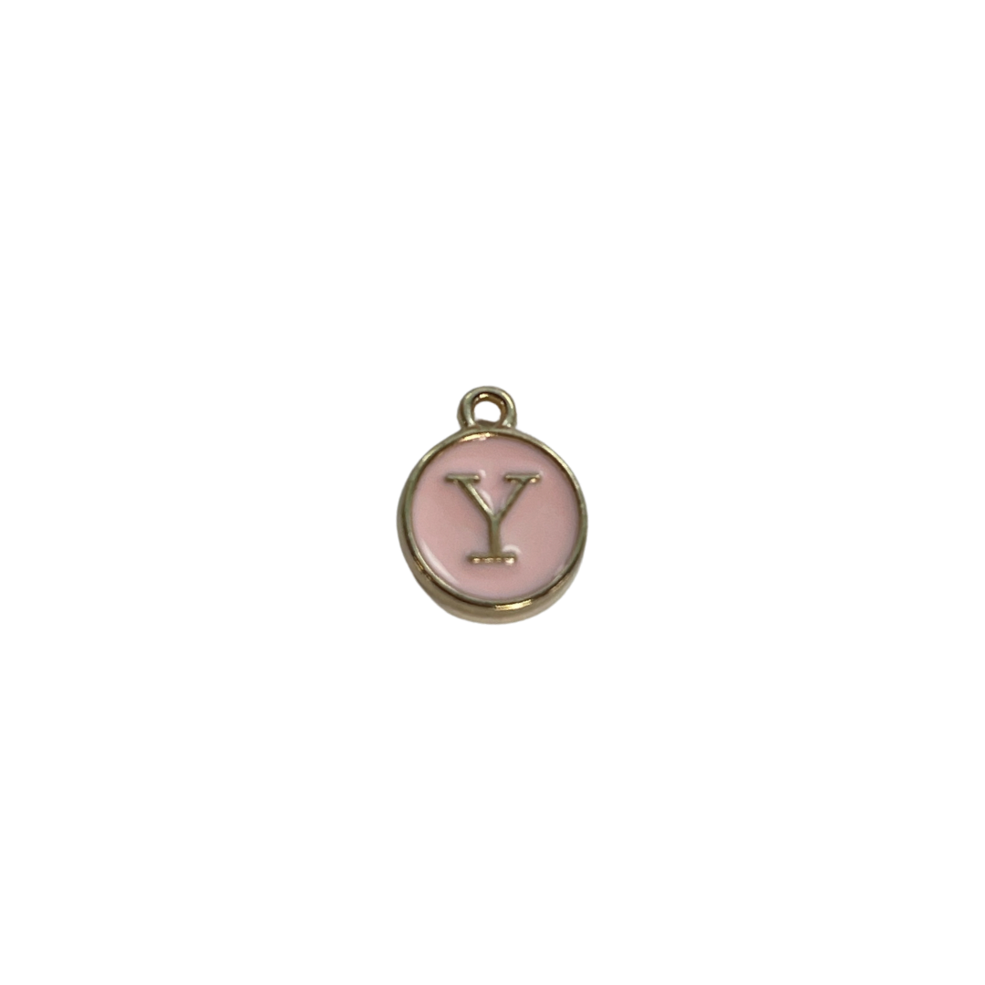 Pink Circle Letter Charm