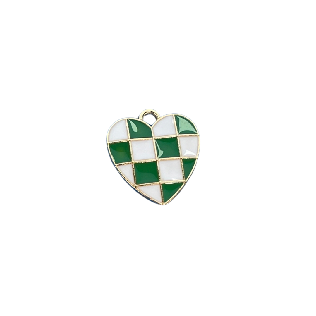 Green Checkered Heart