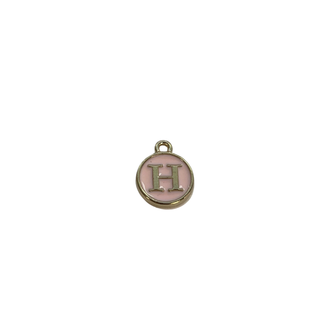 Pink Circle Letter Charm