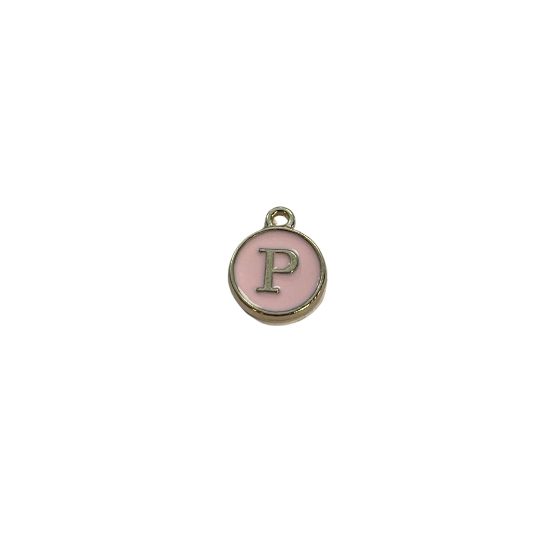 Pink Circle Letter Charm