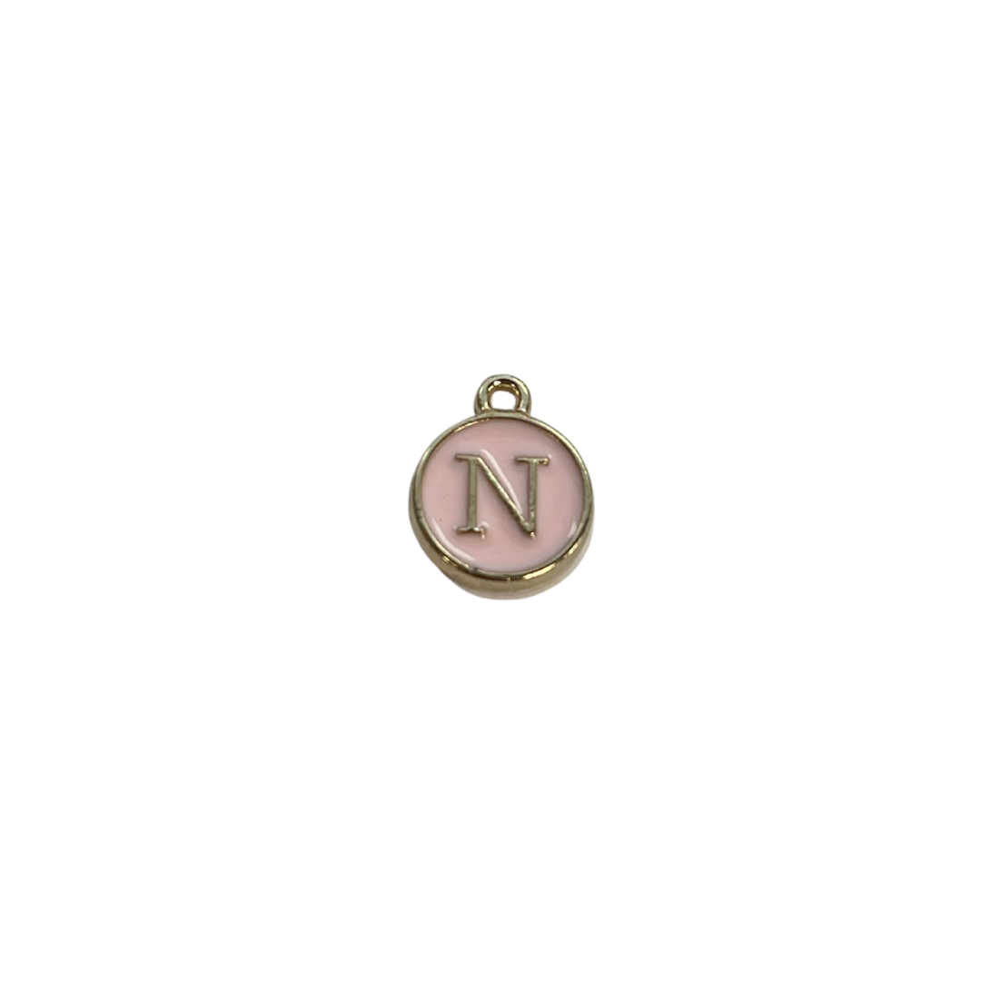 Pink Circle Letter Charm