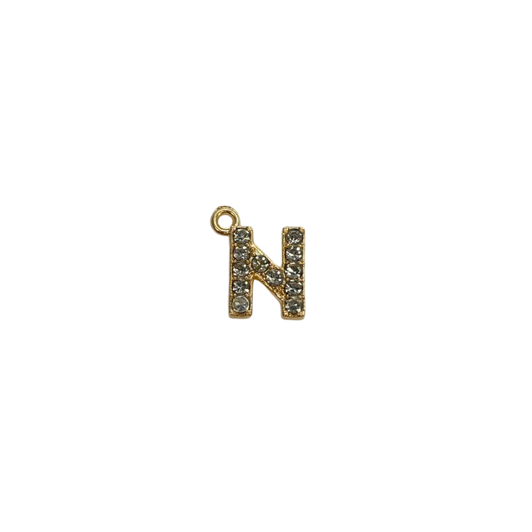 Rhinestone Letter Charm