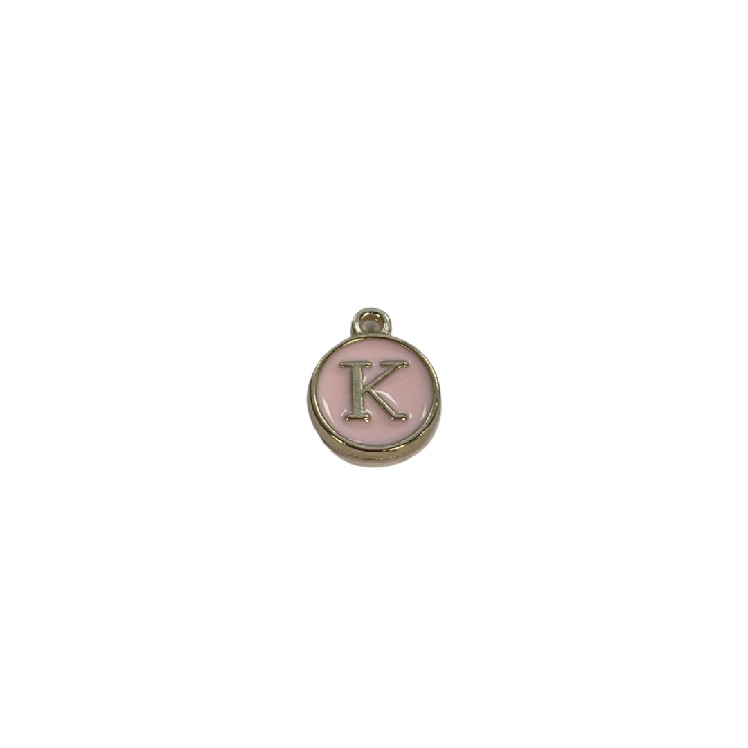 Pink Circle Letter Charm