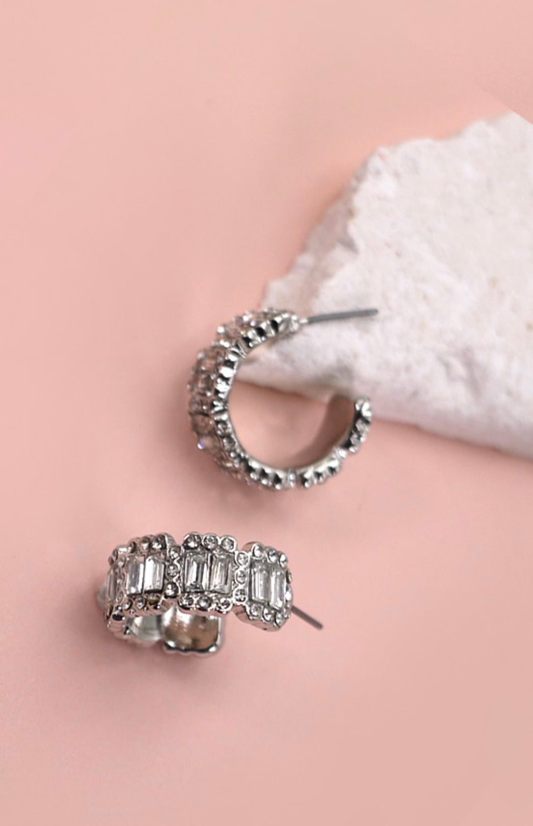 Silver Rhinestone Earrings