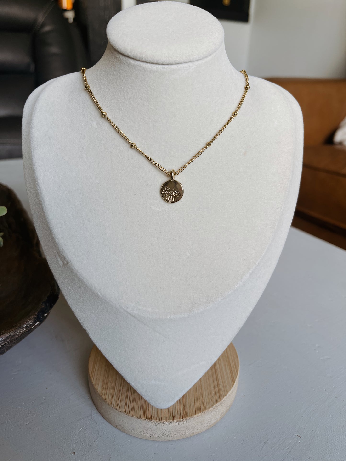 August Birth Flower Necklace