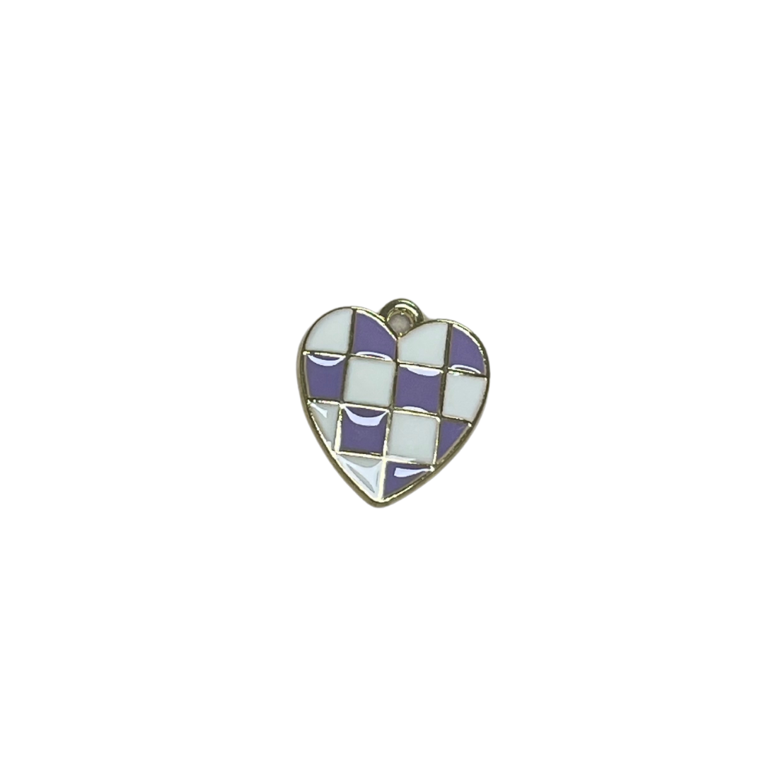 Purple Checkerboard Heart