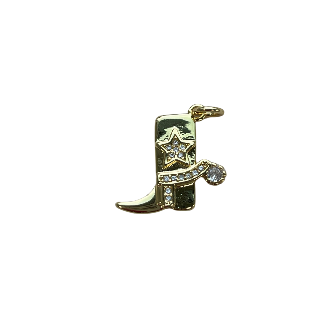 Rhinestone Gold Boot