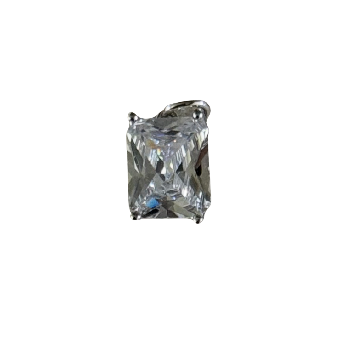 Large Silver Emerald