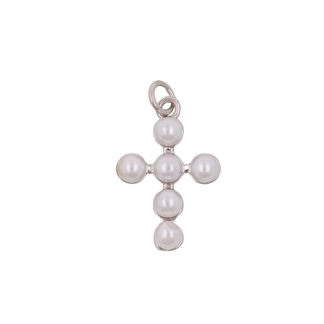 Silver Pearl Cross