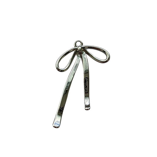 Silver 14K Gold Long Bow Charm