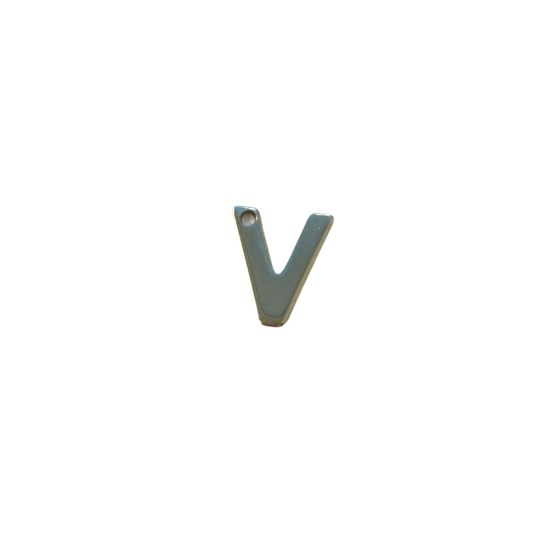 Flat Silver Letter Charm