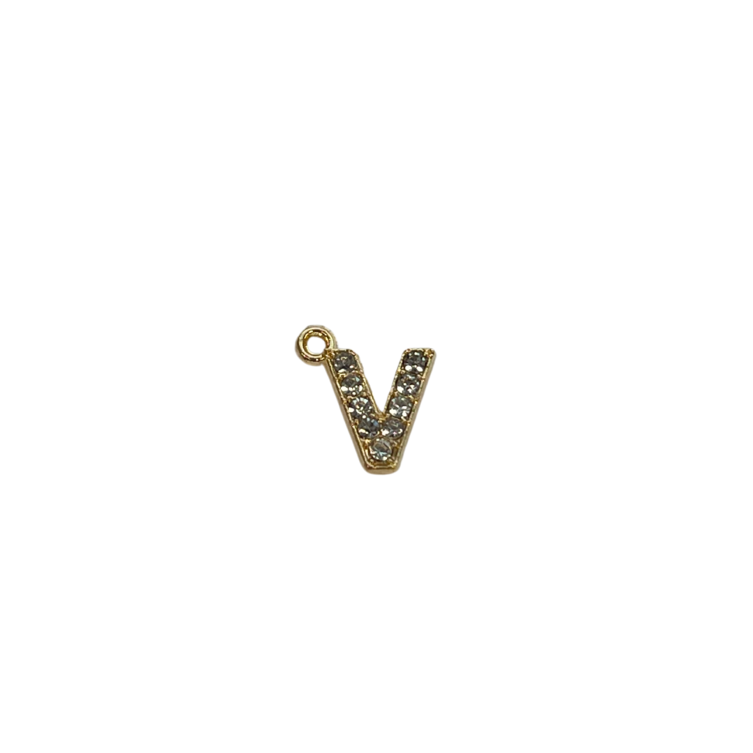 Rhinestone Letter Charm