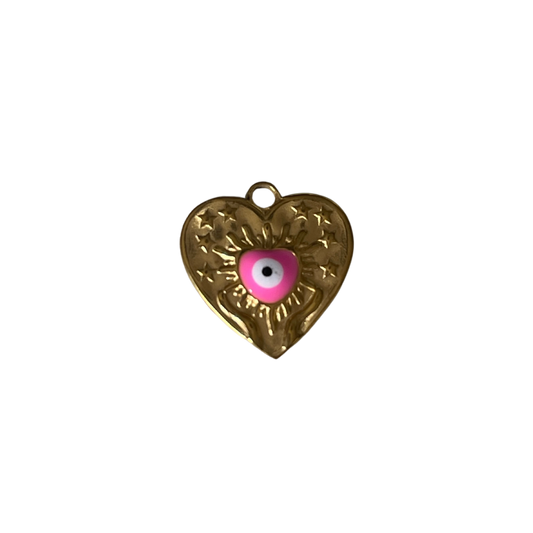 Pink Heart Evil Eye