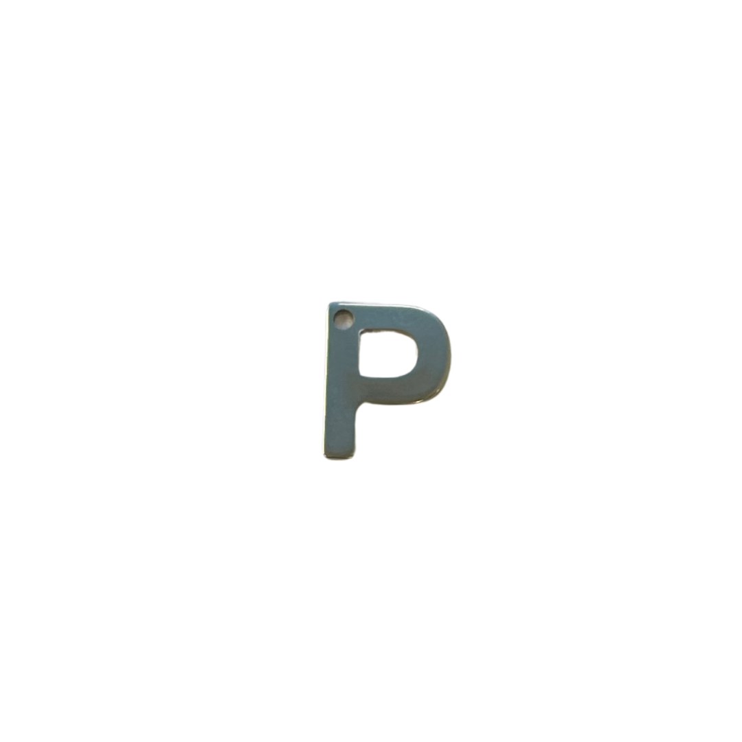 Flat Silver Letter Charm