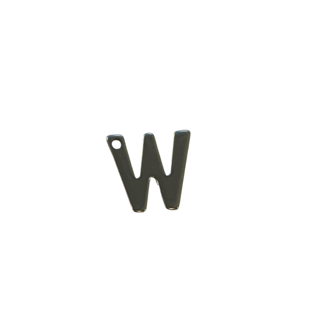 Flat Silver Letter Charm