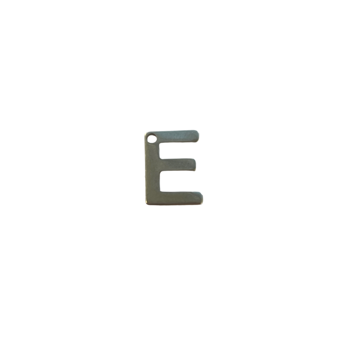 Flat Silver Letter Charm