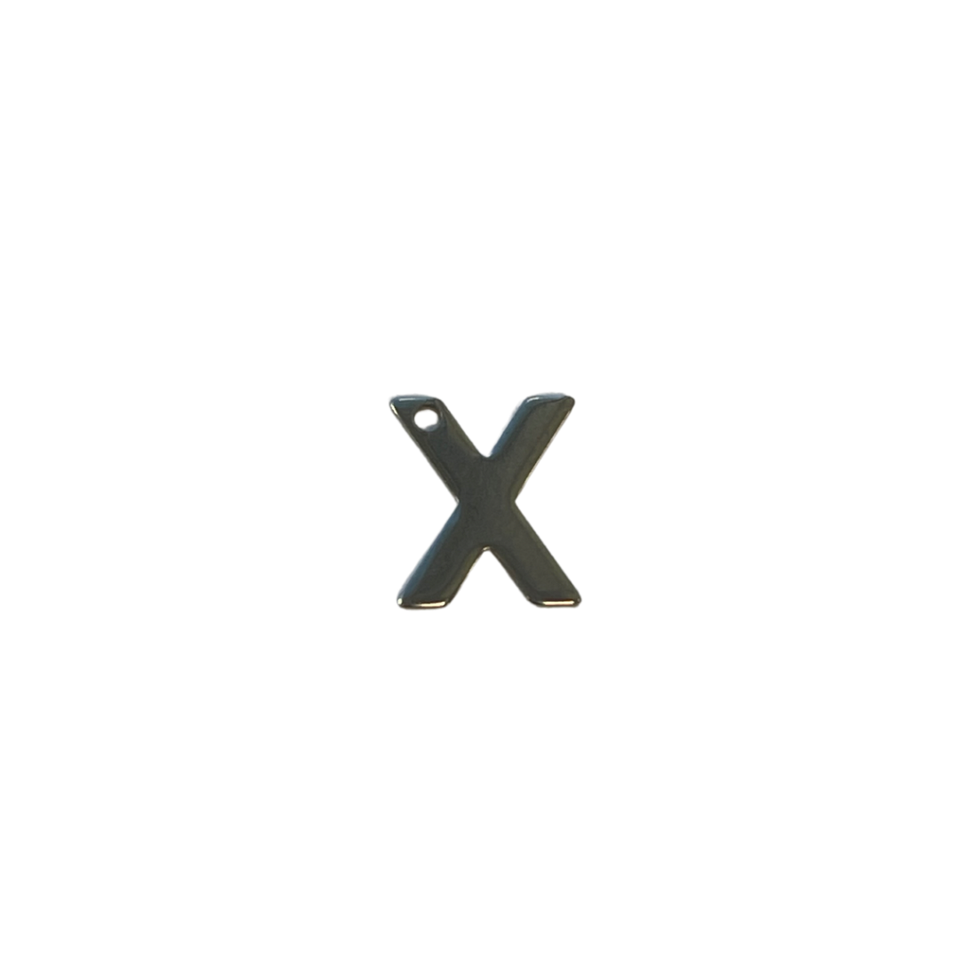 Flat Silver Letter Charm