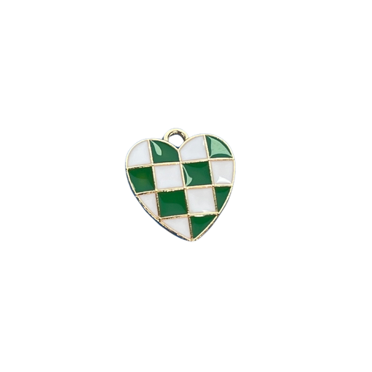 Green Checkered Heart