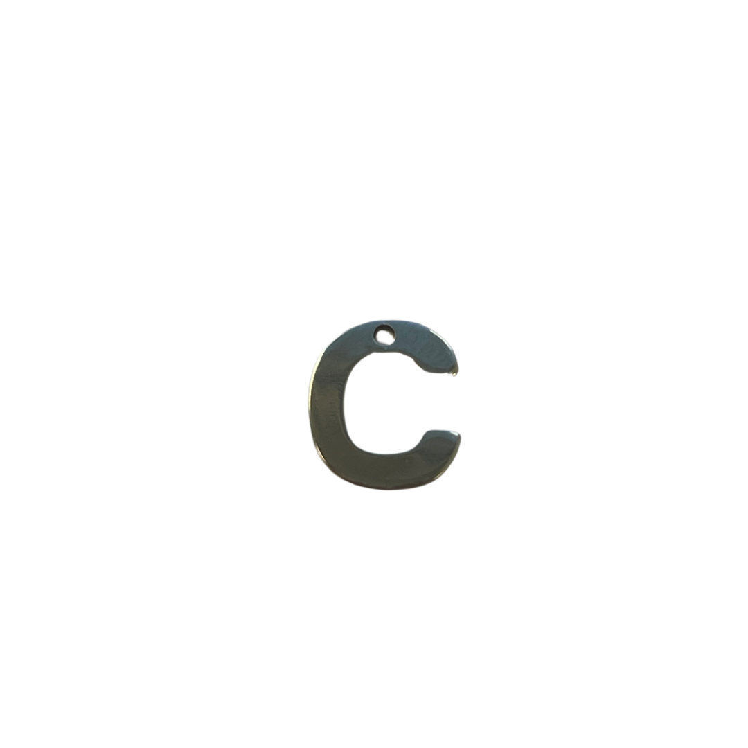 Flat Silver Letter Charm