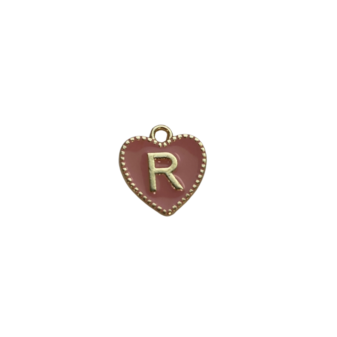 Pink Letter Heart Charm