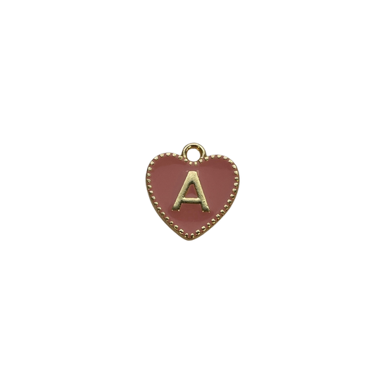 Pink Letter Heart Charm