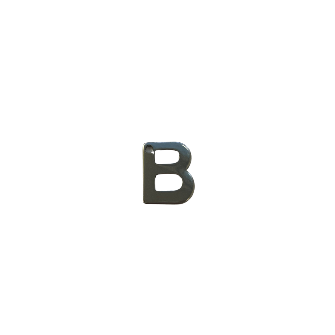 Flat Silver Letter Charm