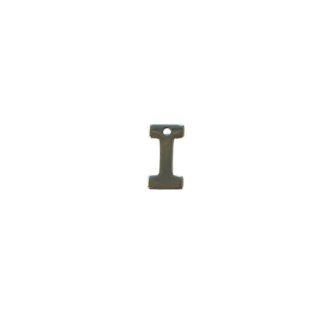 Flat Silver Letter Charm