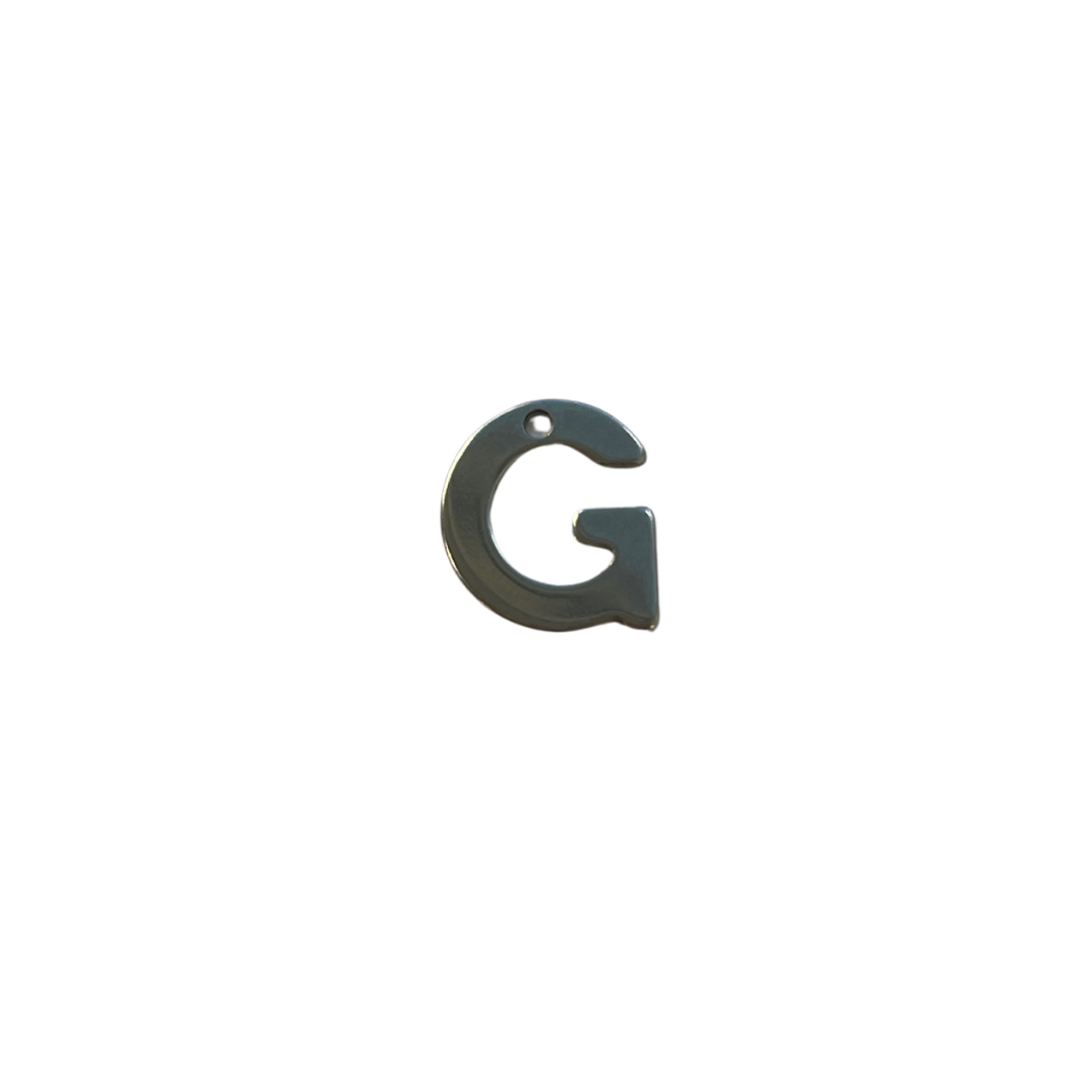 Flat Silver Letter Charm
