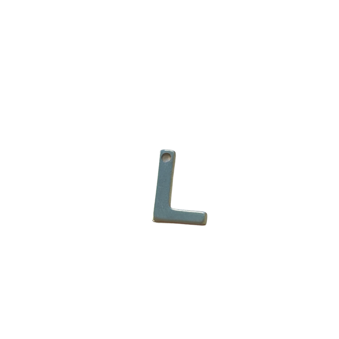 Flat Silver Letter Charm