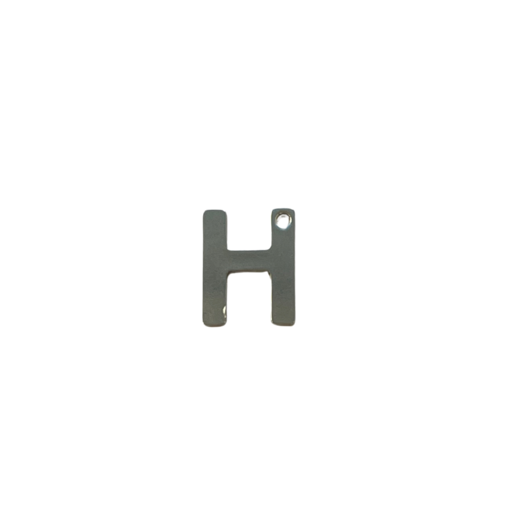 Flat Silver Letter Charm
