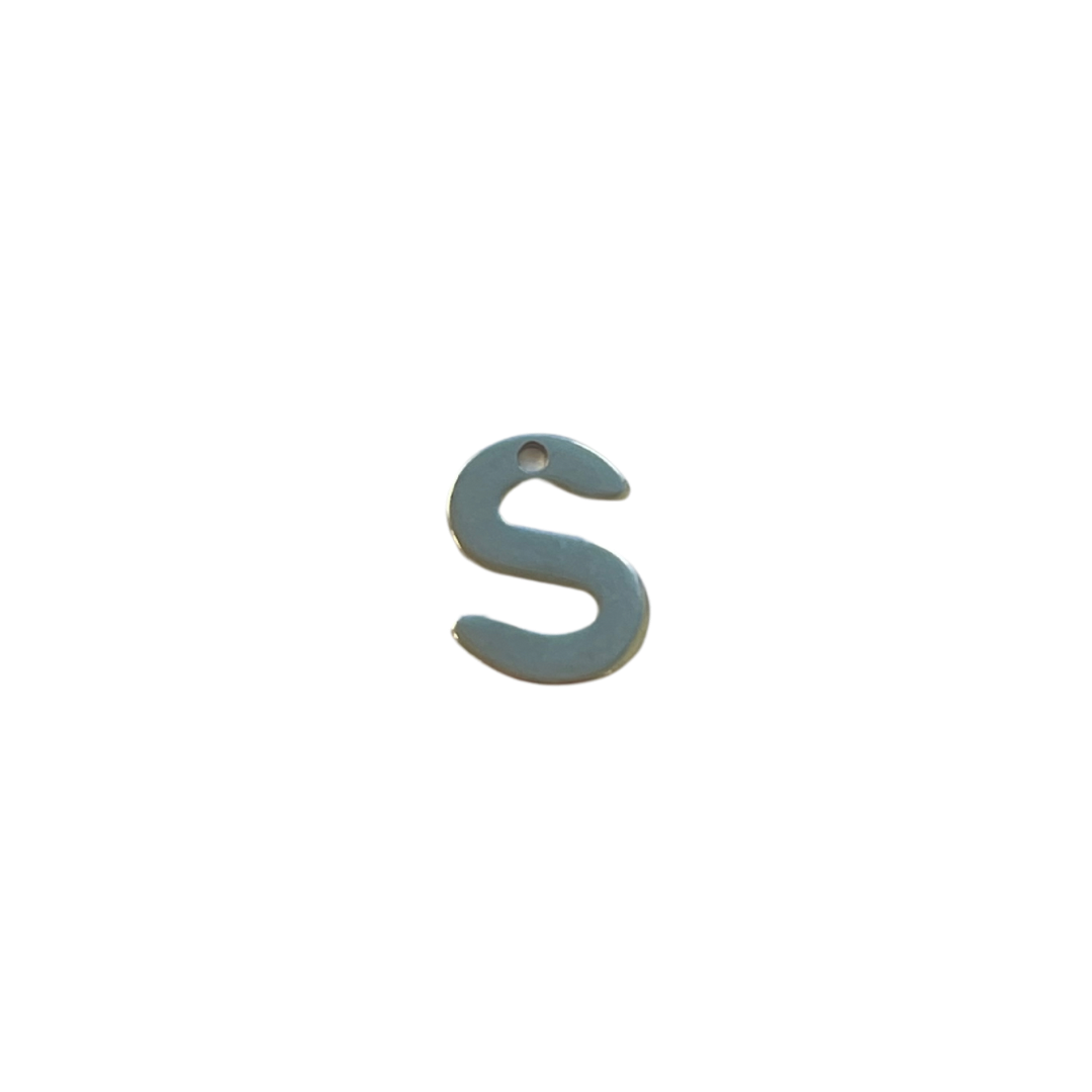 Flat Silver Letter Charm