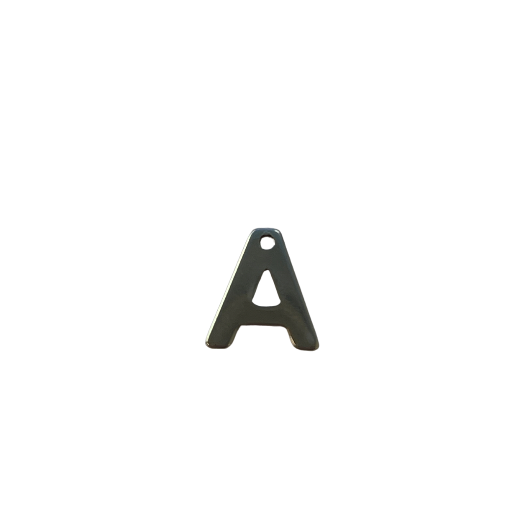 Flat Silver Letter Charm