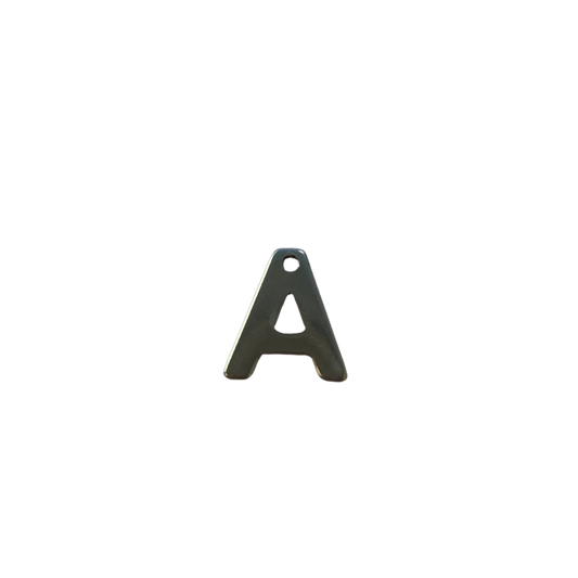 Flat Silver Letter Charm