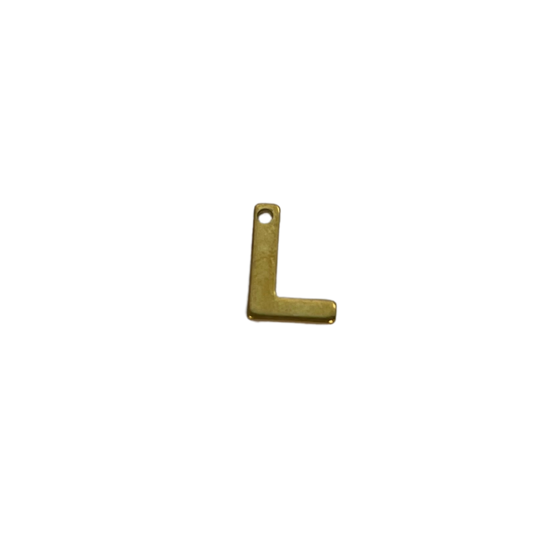 Flat Gold Letter Charm