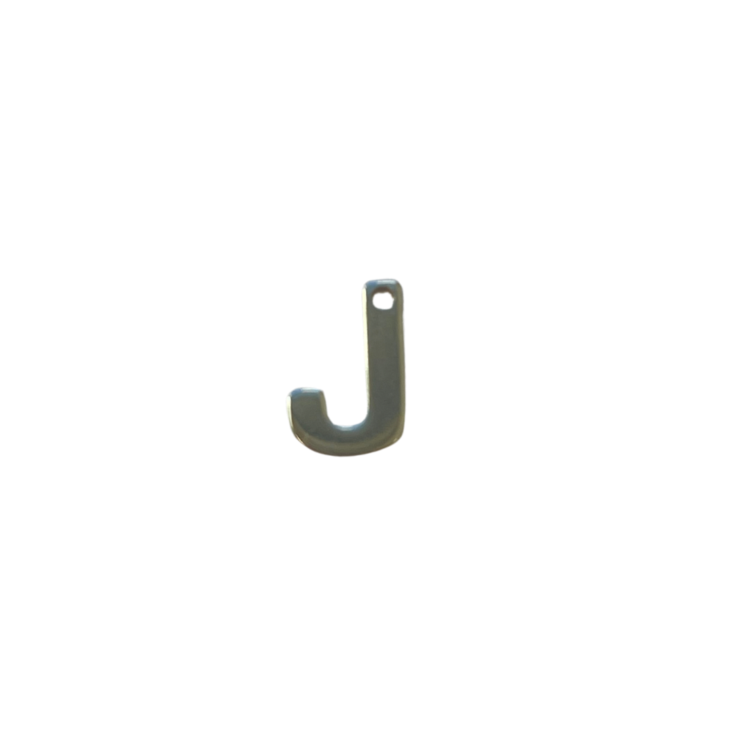 Flat Silver Letter Charm