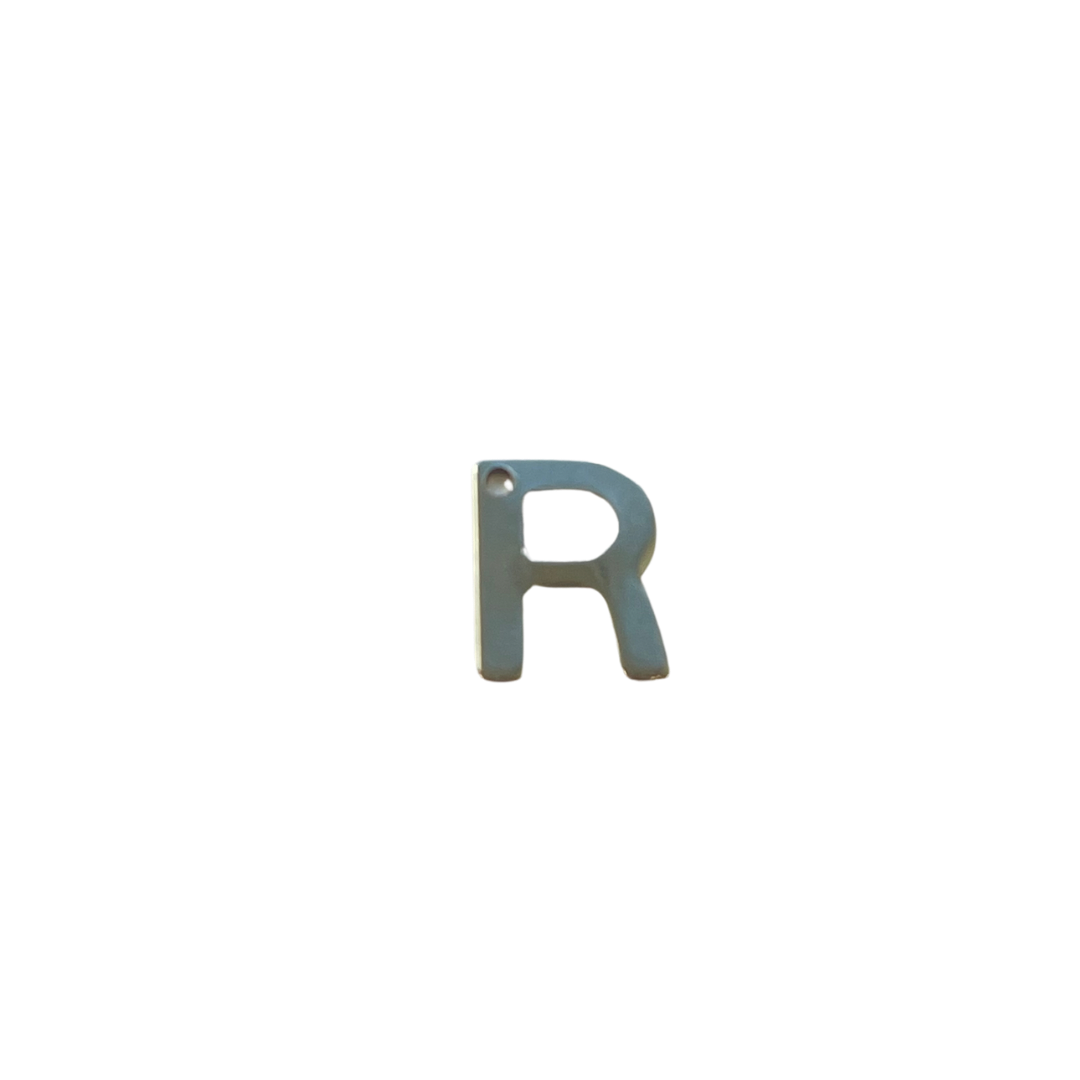 Flat Silver Letter Charm