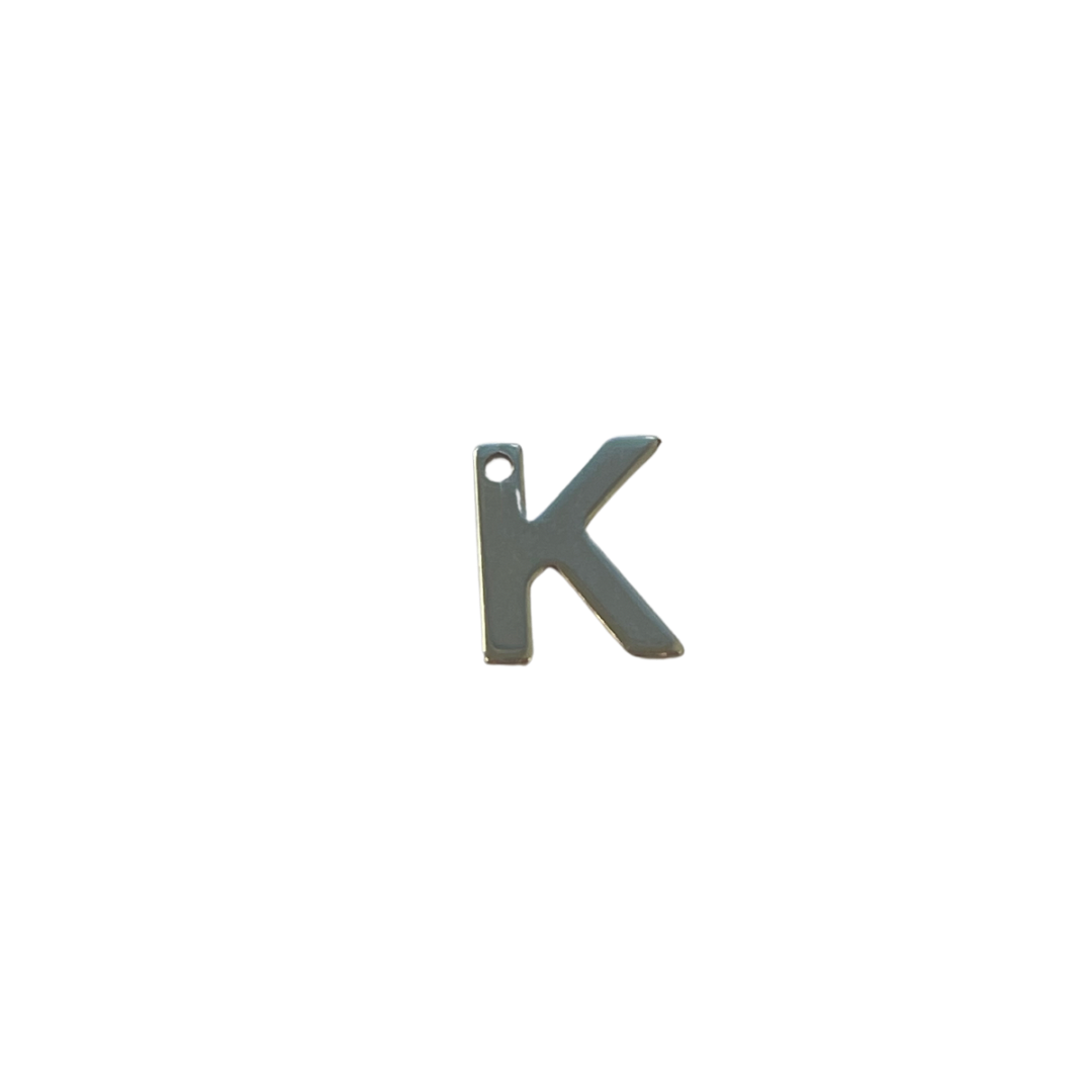 Flat Silver Letter Charm