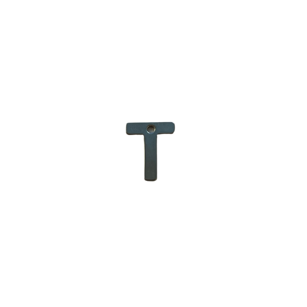 Flat Silver Letter Charm
