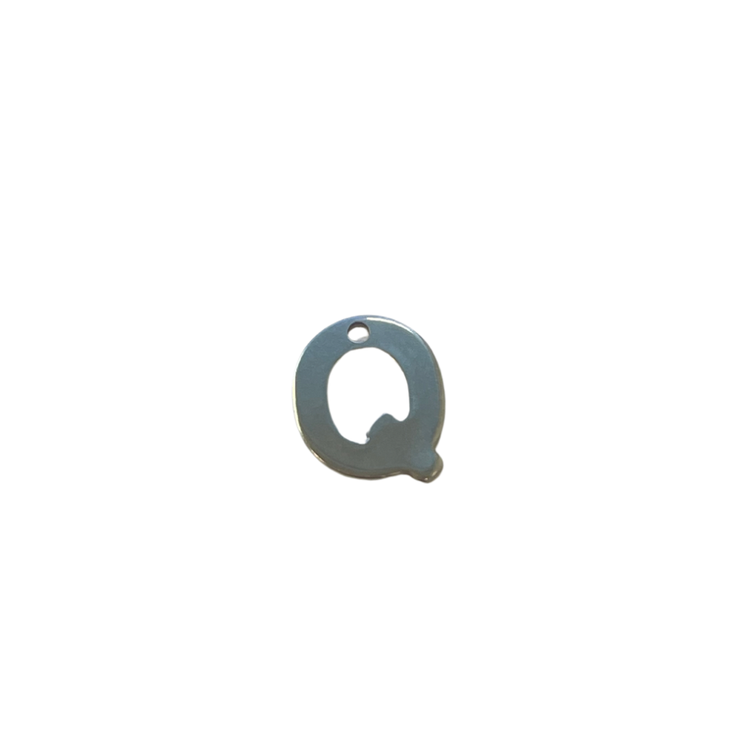 Flat Silver Letter Charm