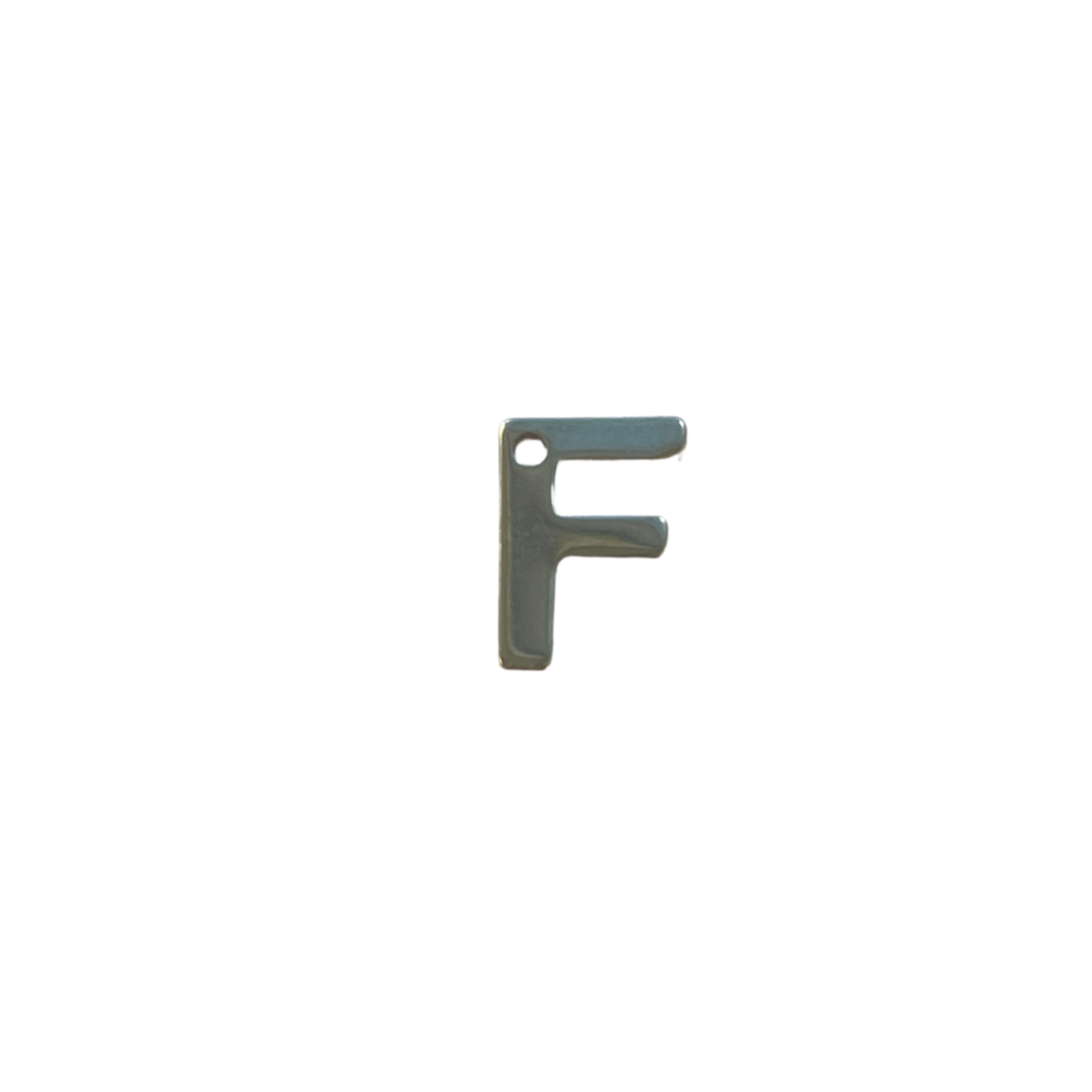 Flat Silver Letter Charm