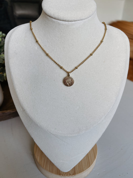 January Birth Flower Necklace