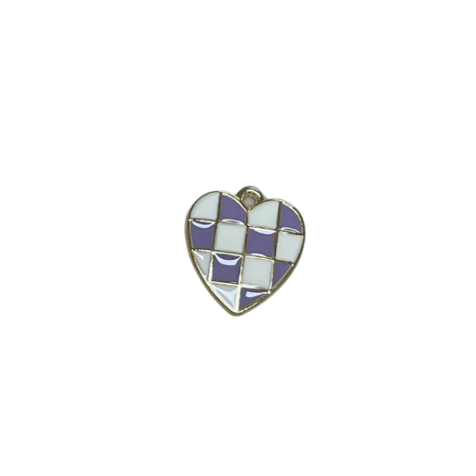 Purple Checkerboard Heart