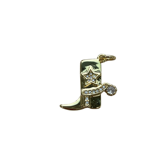 Rhinestone Gold Boot
