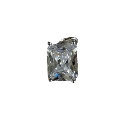 Large Silver Emerald