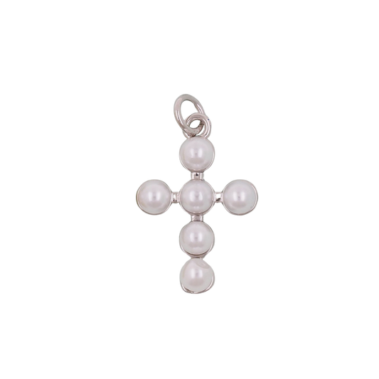 Silver Pearl Cross