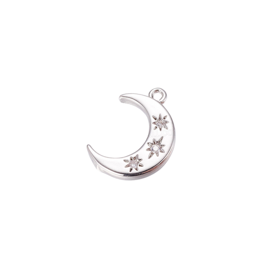 Silver Rhinestone Moon